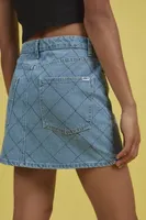 OBEY Kalli Quilted Denim Mini Skirt
