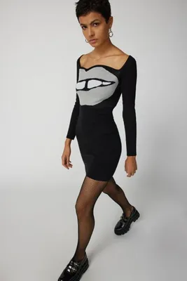 Another Girl Get Lippy Knit Mini Dress