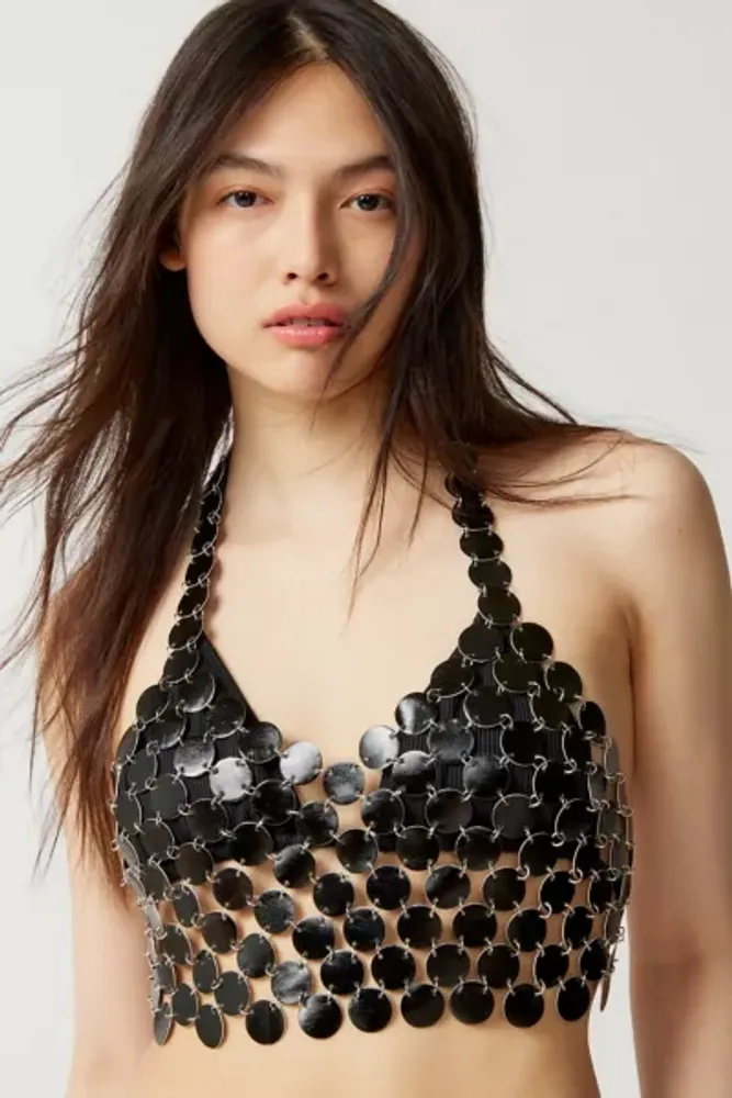Urban Outfitters Gia Metal Mesh Halter Top