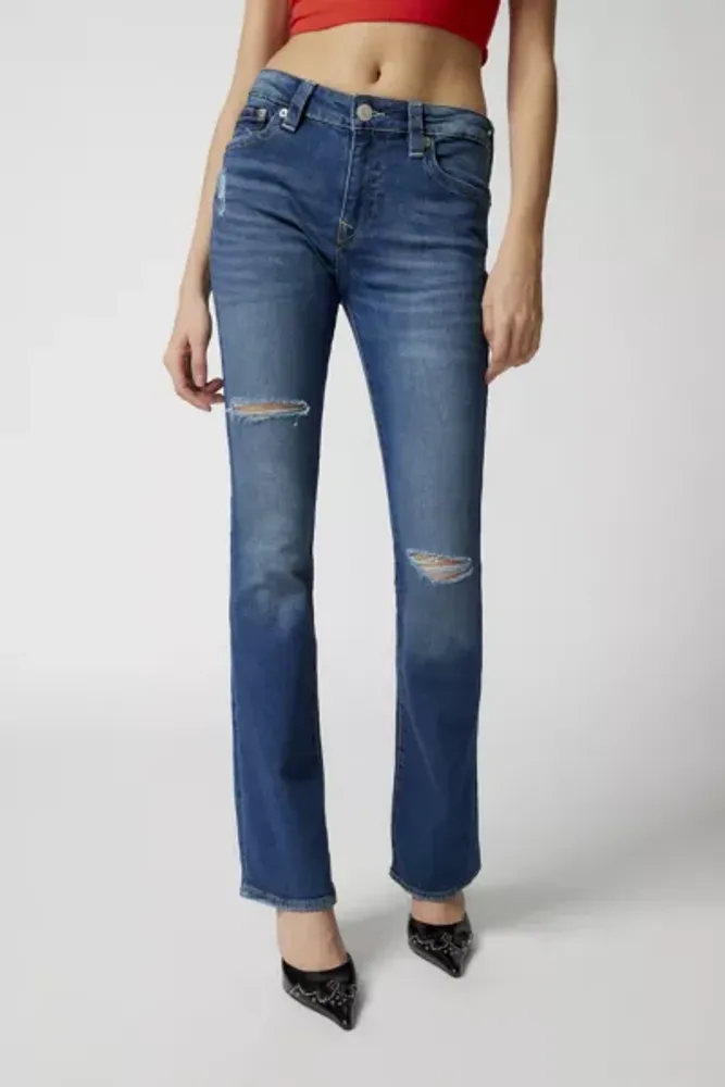 True Religion Becca Distressed Mid-Rise Bootcut Jean