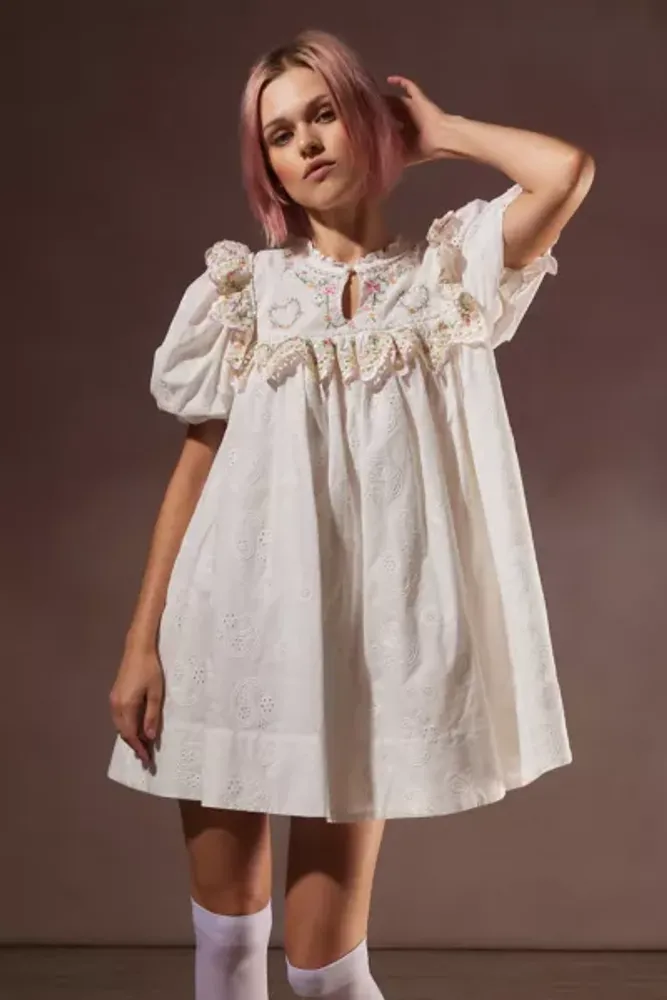 Urban Outfitters For Love & Lemons Thalia Eyelet Mini Dress