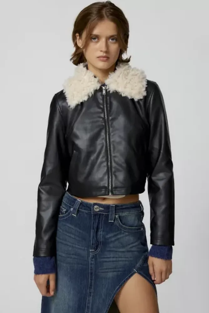 Urban Outfitters UO Faux Leather Moto Jacket