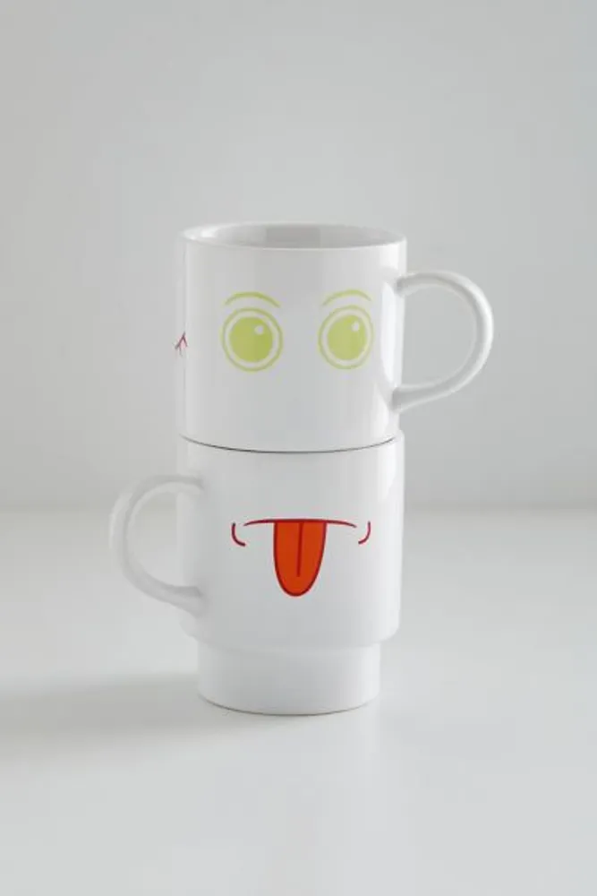 Face Stacking Mug - Set Of 2