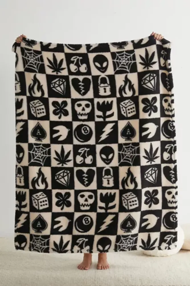 Printed Plush Throw Blanket