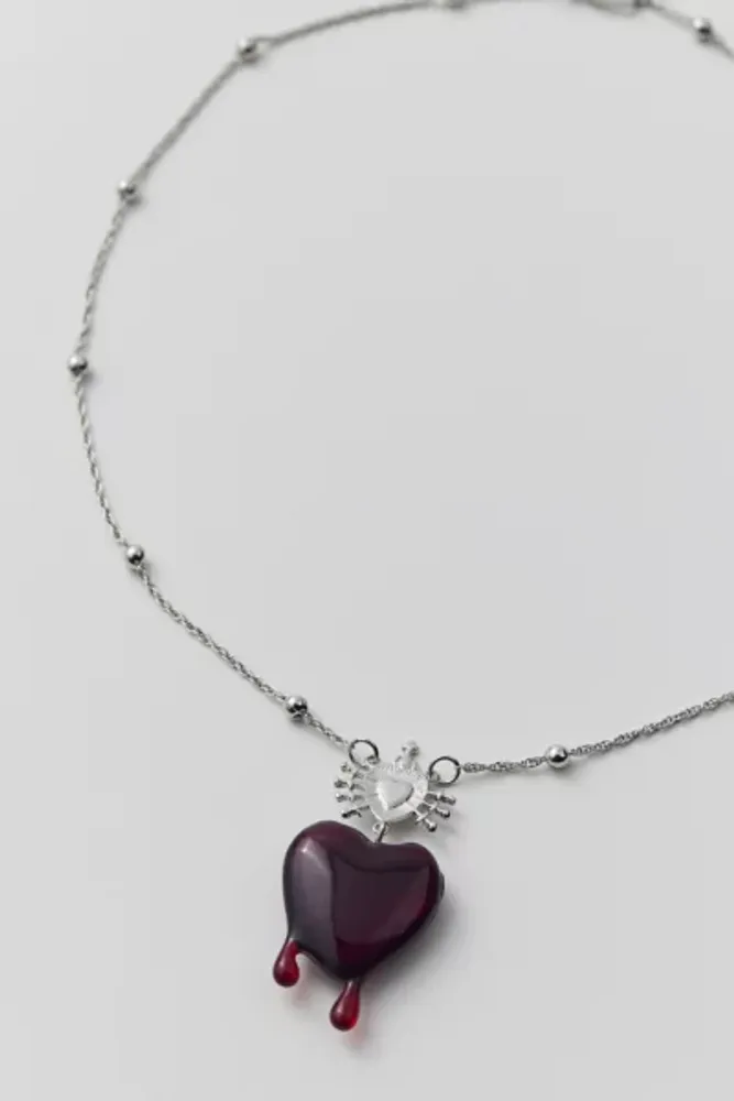 Delicate Rhinestone Heart Necklace | Urban Outfitters Japan - Clothing,  Music, Home & Accessories
