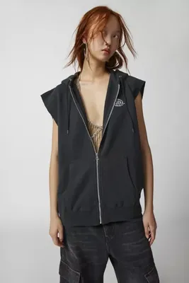 X-girl World Logo Zip-Up Hooded Vest