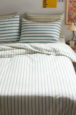 Washed Cotton Striped Duvet Cover