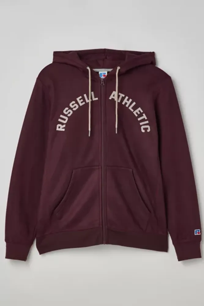 Urban Outfitters Russell Athletic Plush Chamois Full Zip Hoodie Sweatshirt