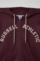 Russell Athletic Arched Classic Logo Full Zip Hoodie Sweatshirt