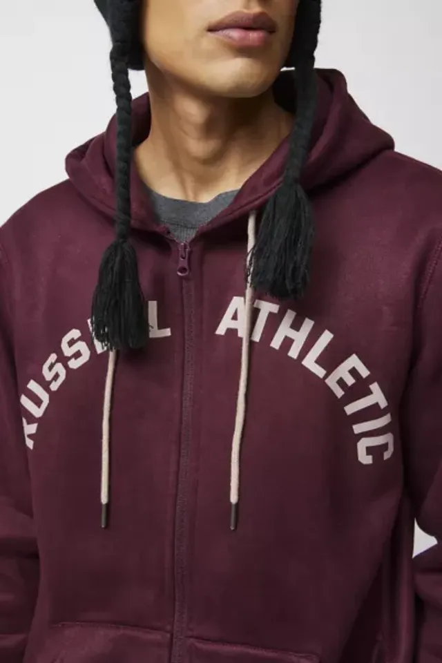 Urban Outfitters Russell Athletic Plush Chamois Full Zip Hoodie Sweatshirt