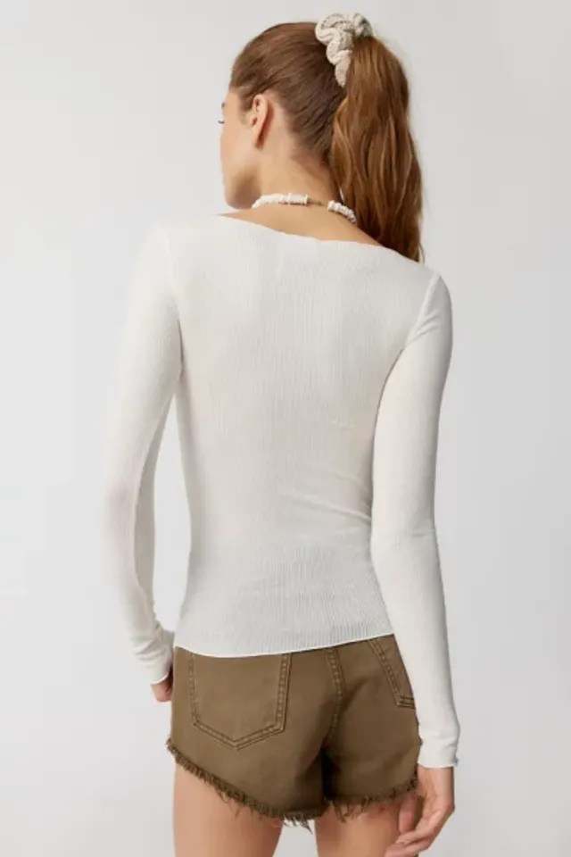 Out From Under Libby Sheer Lace Long Sleeve Top  Urban Outfitters Korea -  Clothing, Music, Home & Accessories