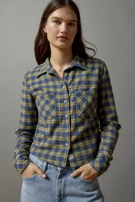 BDG Dakota Cropped Flannel Button-Down Shirt