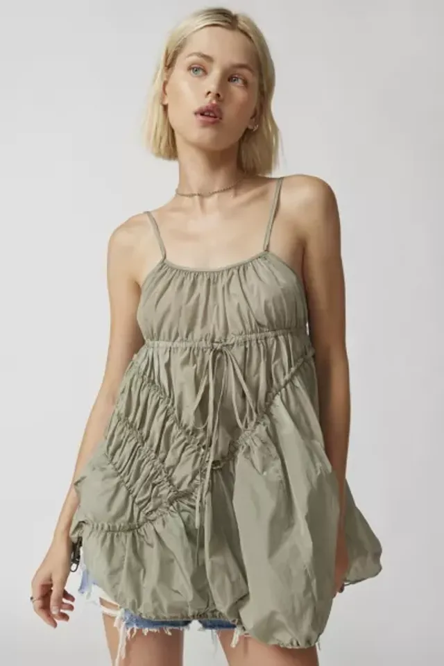 UO Luna Tiered Babydoll Mini Dress