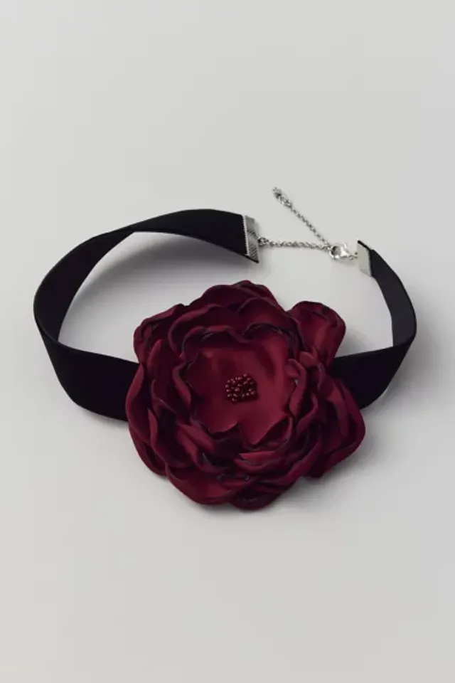 Rosette Ribbon Choker Necklace