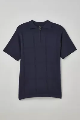 THRILLS Jacquard Knit Polo Shirt