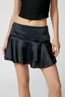 Kimchi Blue Carlene Satin Drop-Waist Mini Skirt