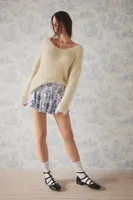 Kimchi Blue Carlene Satin Drop-Waist Mini Skirt