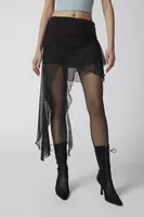 UO Charlie Mesh Asymmetrical Mini Skirt