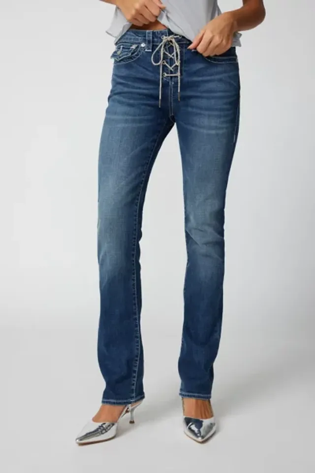 True Religion Becca Distressed Mid-Rise Bootcut Jean