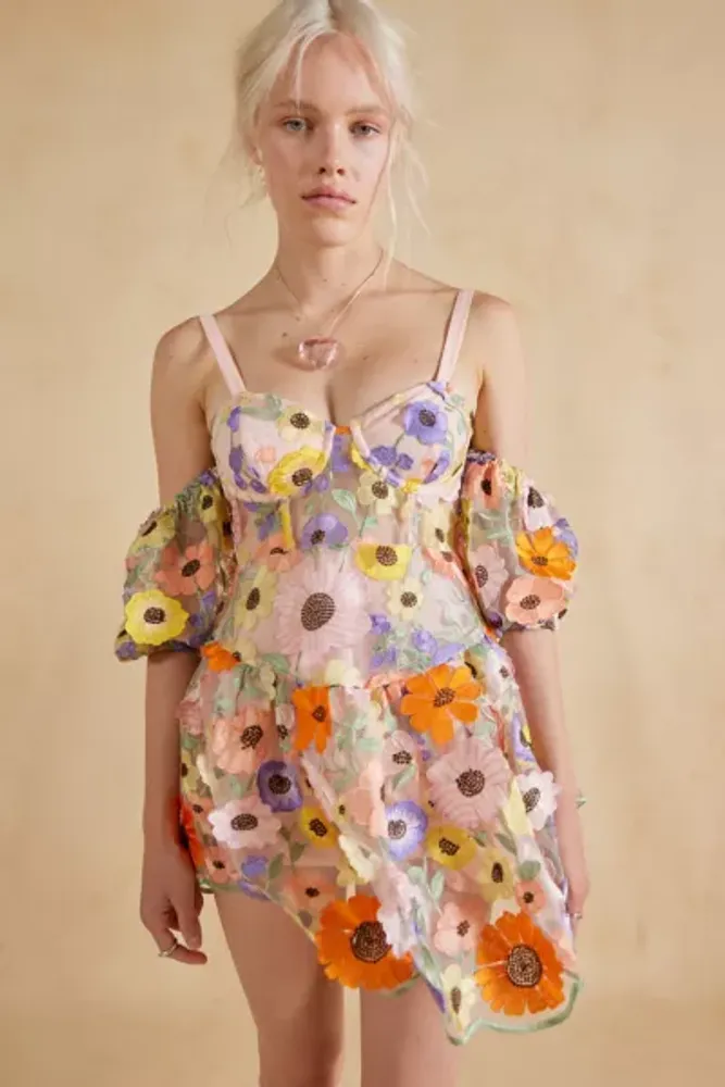 sheer floral dress