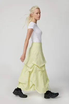 UO Fiona Ruched Maxi Skirt
