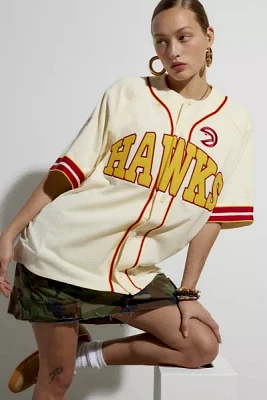 Mitchell & Ness X Melody Ehsani Atlanta Hawks Baseball Jersey Top