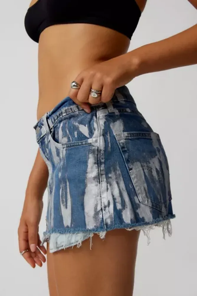 Urban Renewal Remade Levi’s® Silver Paint Mini Skirt