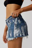 Urban Renewal Remade Levi’s® Silver Paint Mini Skirt