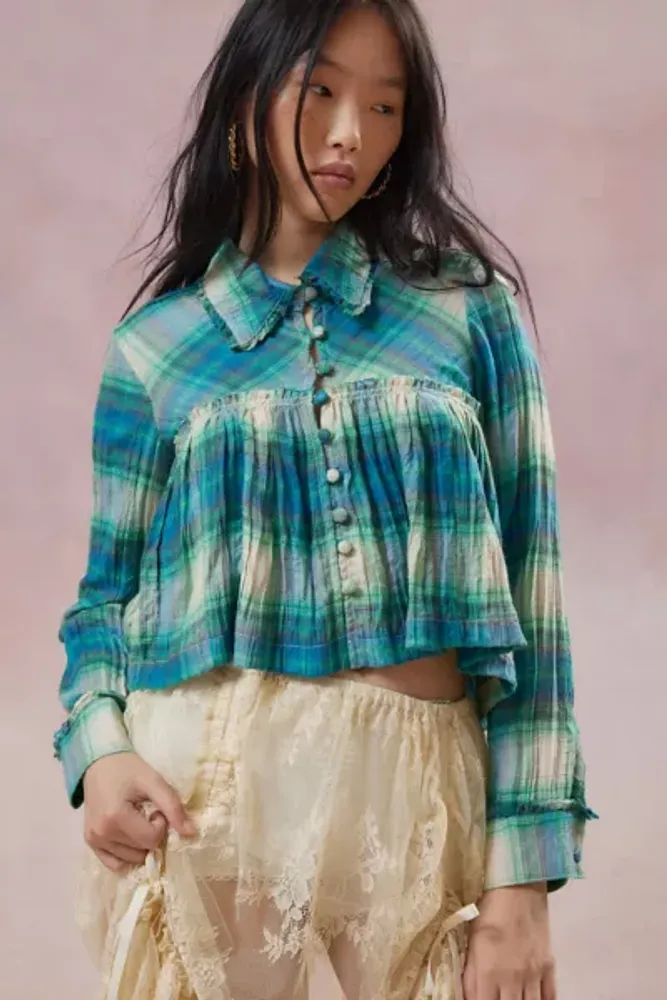 Urban Outfitters Kimchi Blue Priscilla Babydoll Button-Down Top