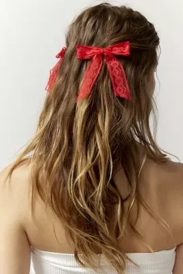 Mini Lace Hair Bow Clip Set
