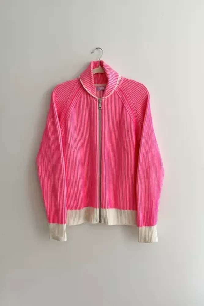 ERL Hot Pink Full Zip Sweater