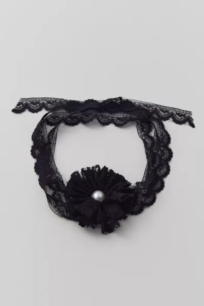 Lace Rosette Wrap Choker Necklace