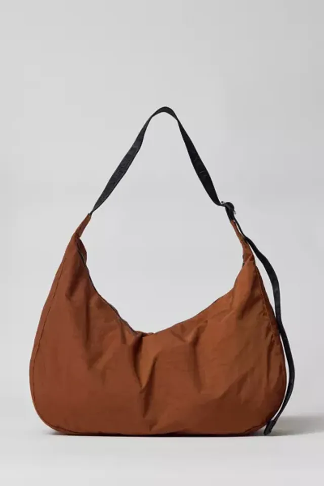 BAGGU Leather medium crescent bag BROWN