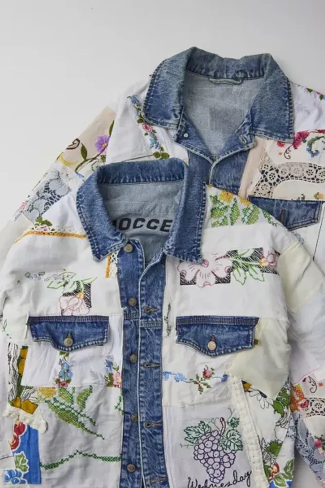 Urban Renewal Remade Embroidered Patch Denim Jacket