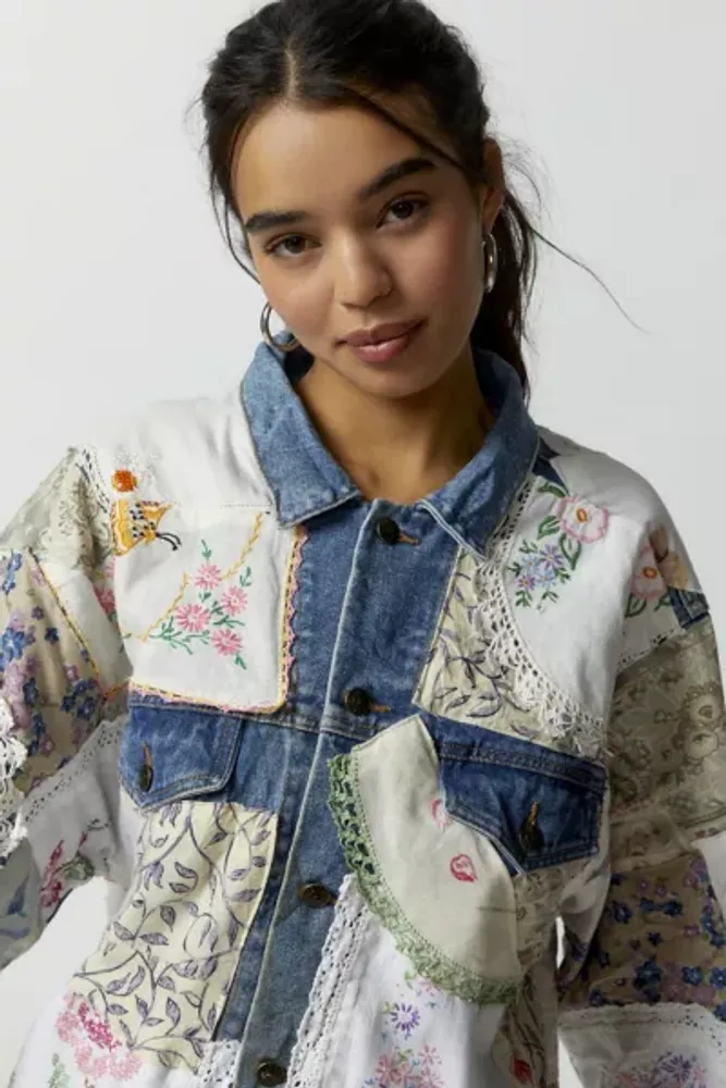 Urban Renewal Remade Embroidered Patch Denim Jacket
