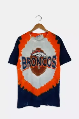 Denver Broncos NFL Team Apparel Tie Dye Mens XL Short Sleeve T-Shirt Blue  Orange