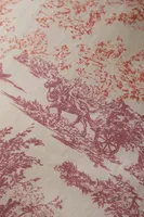 Ruffle Toile Floral Duvet Cover