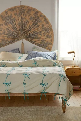 Lacey Bows Femme Embroidered Duvet Cover