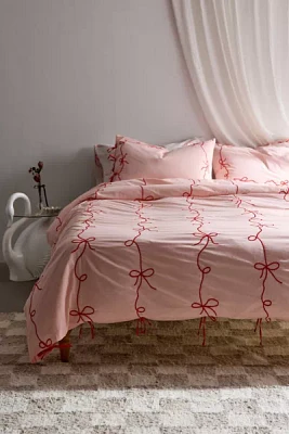 Lacey Bows Embroidered Duvet Cover