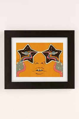 InkTally Cosmic Retro ‘60s ‘70s Starry Eyes Art Print