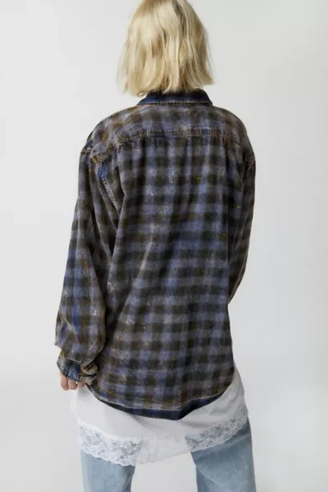 Urban Renewal Vintage Acid Wash Flannel Shirt