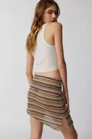 Urban Renewal Remnants Striped Asymmetric Hem Mini Skirt
