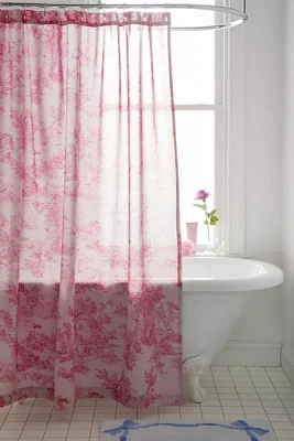 Frog Toile Patterned Shower Curtain