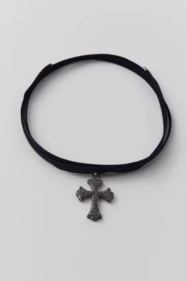 Cross Your Heart Velvet Ribbon Necklace