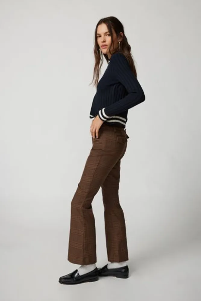UO Brown Bengaline Low Rise Flare Pants