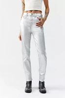 Daze Denim Smarty Pants Metallic Straight-Leg Jean