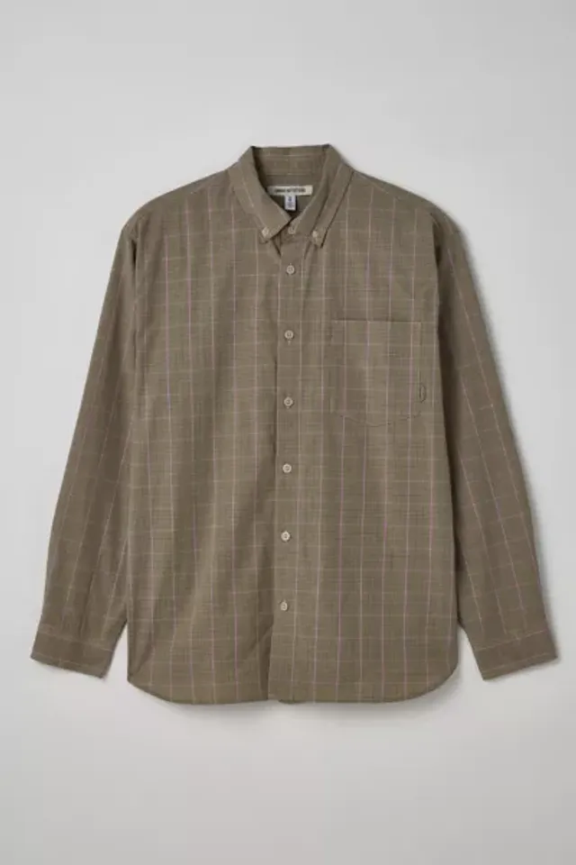 UO Solid Drape Button-Down Shirt