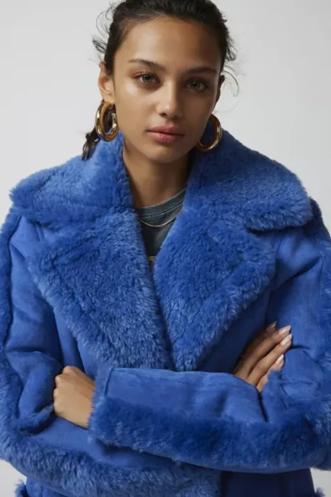 Kimchi Blue Willa Faux Shearling Maxi Jacket