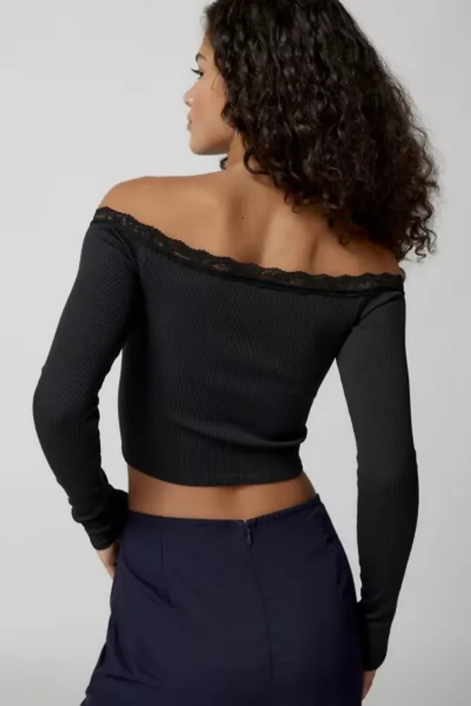 Urban Outfitters Out From Under Melani Seamless Lace-Trim Top