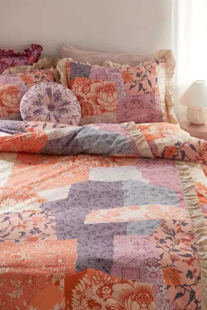 Floral Patchwork Ruffle Duvet Cover